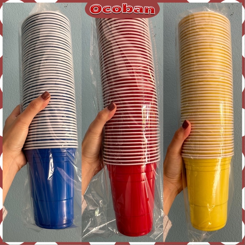 50pcs 16oz/2oz Kirkland Big Red Cups Red Beer Pong Cup Shot Glass