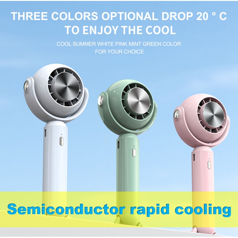 2023 New mini semiconductor refrigeration sheet ice handheld fan usb
