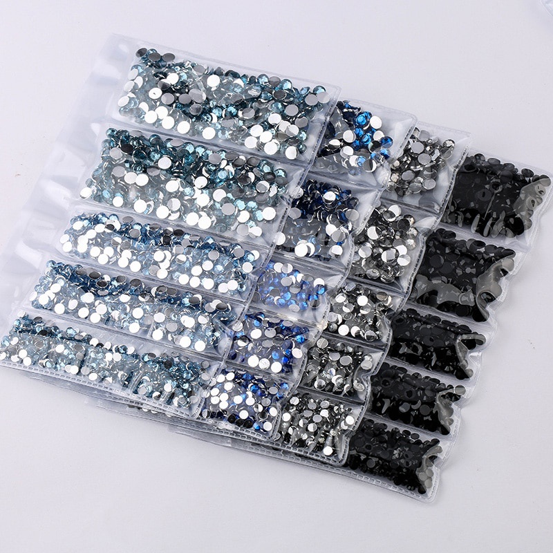 Multi-size Resin Rhinestones Colorful Crystal Non Hotfix Flatback Gems ...