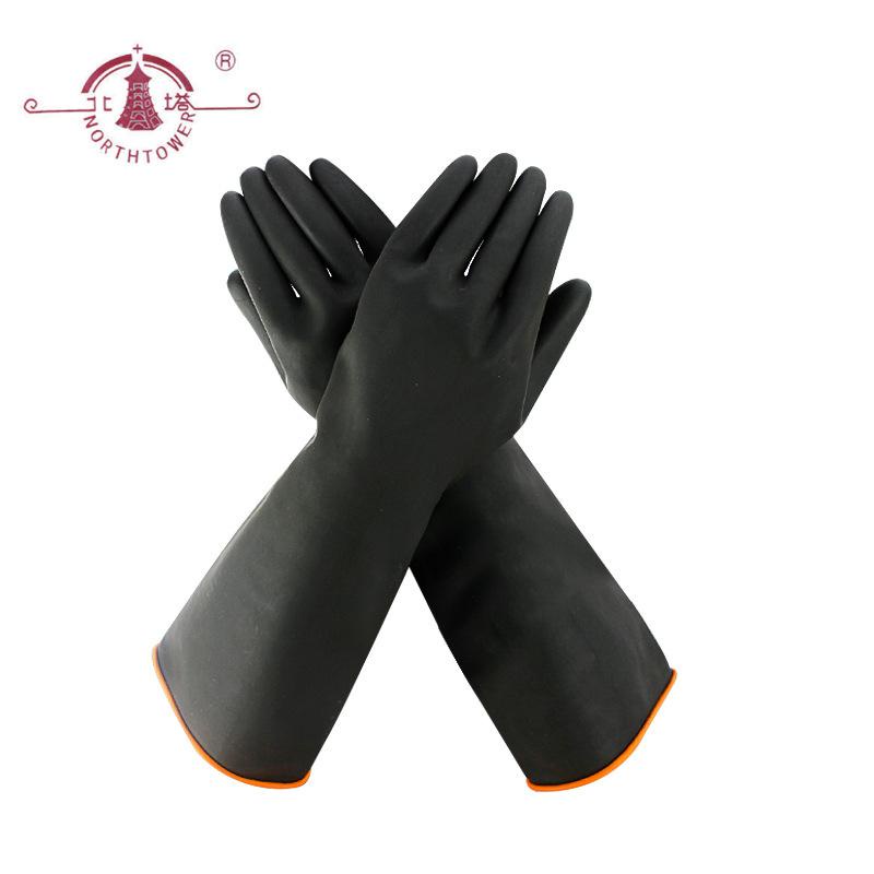 Heavy Duty Rubber Gloves Chemical Muriatic Acid Resistant Natural Anti