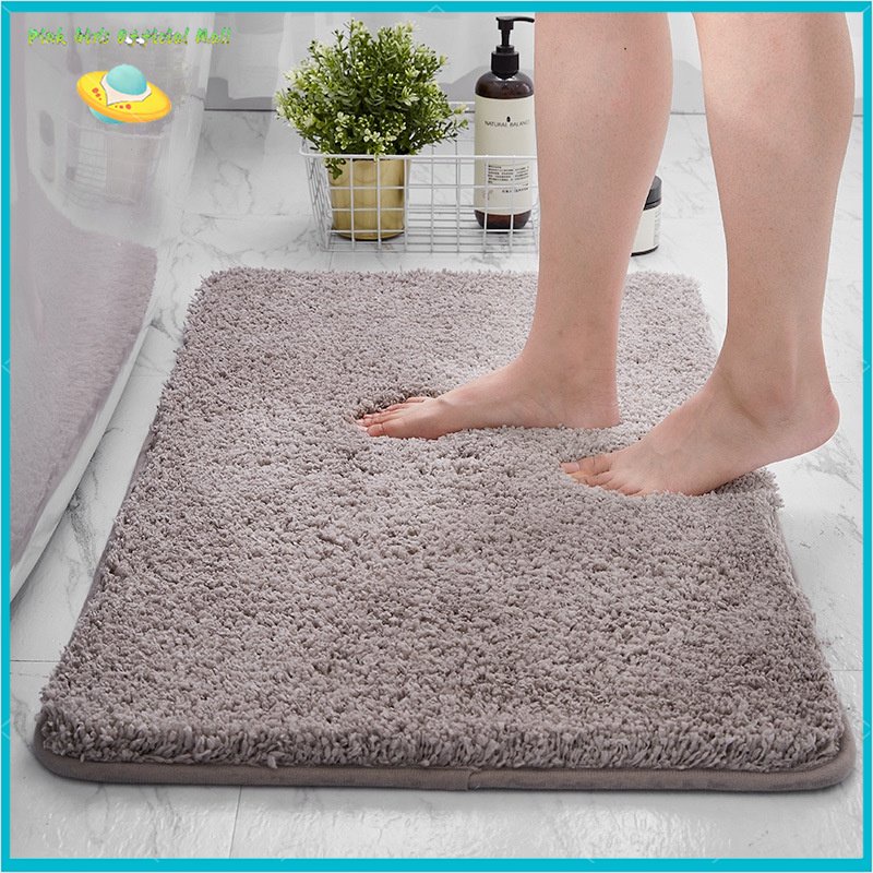 Fiber Floor Mat Household Bathroom Door Foot Mat Solid Color Simple