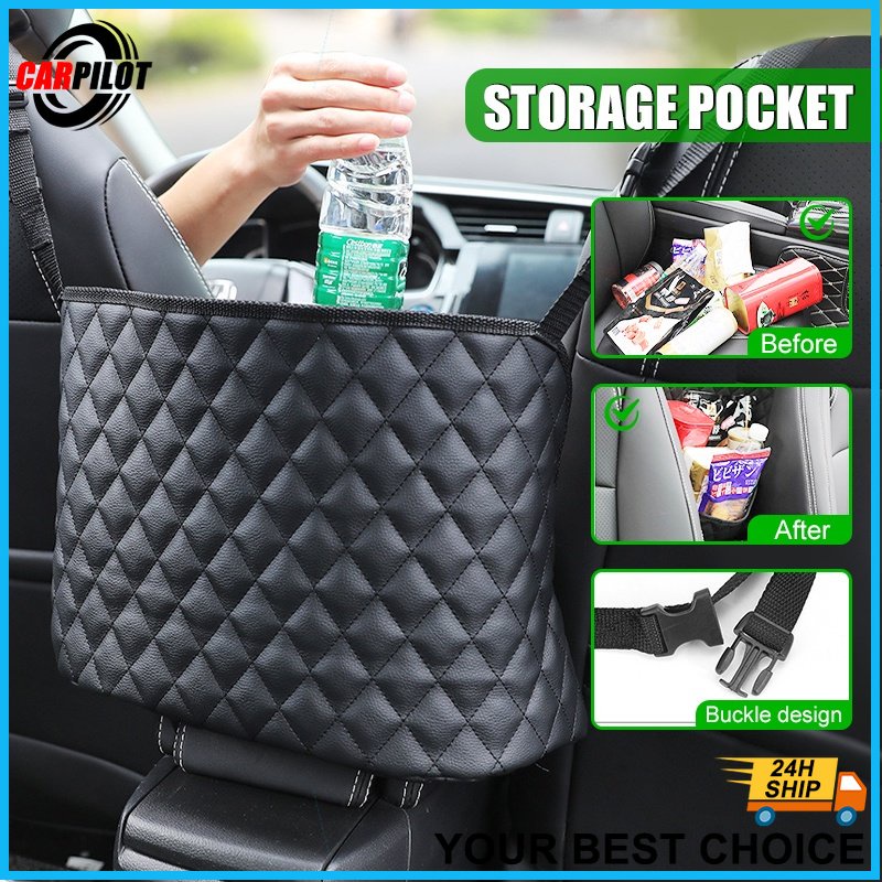 Car Seat Storage Bag Pocket Holder Organizer Seat PU Leather Storage