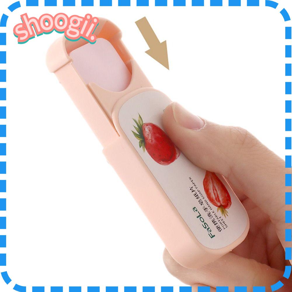 SHOOGYY 100 Slice Paper Soap Mini Portable Strawberry Scented Soap ...