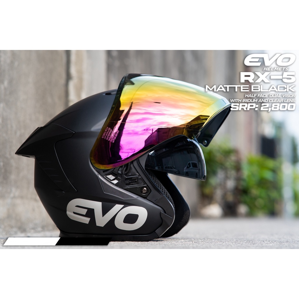 Evo Rx5 Evo Helmet Matt Black Evo Half Face Helmet EVO RX-5 GLOSSY