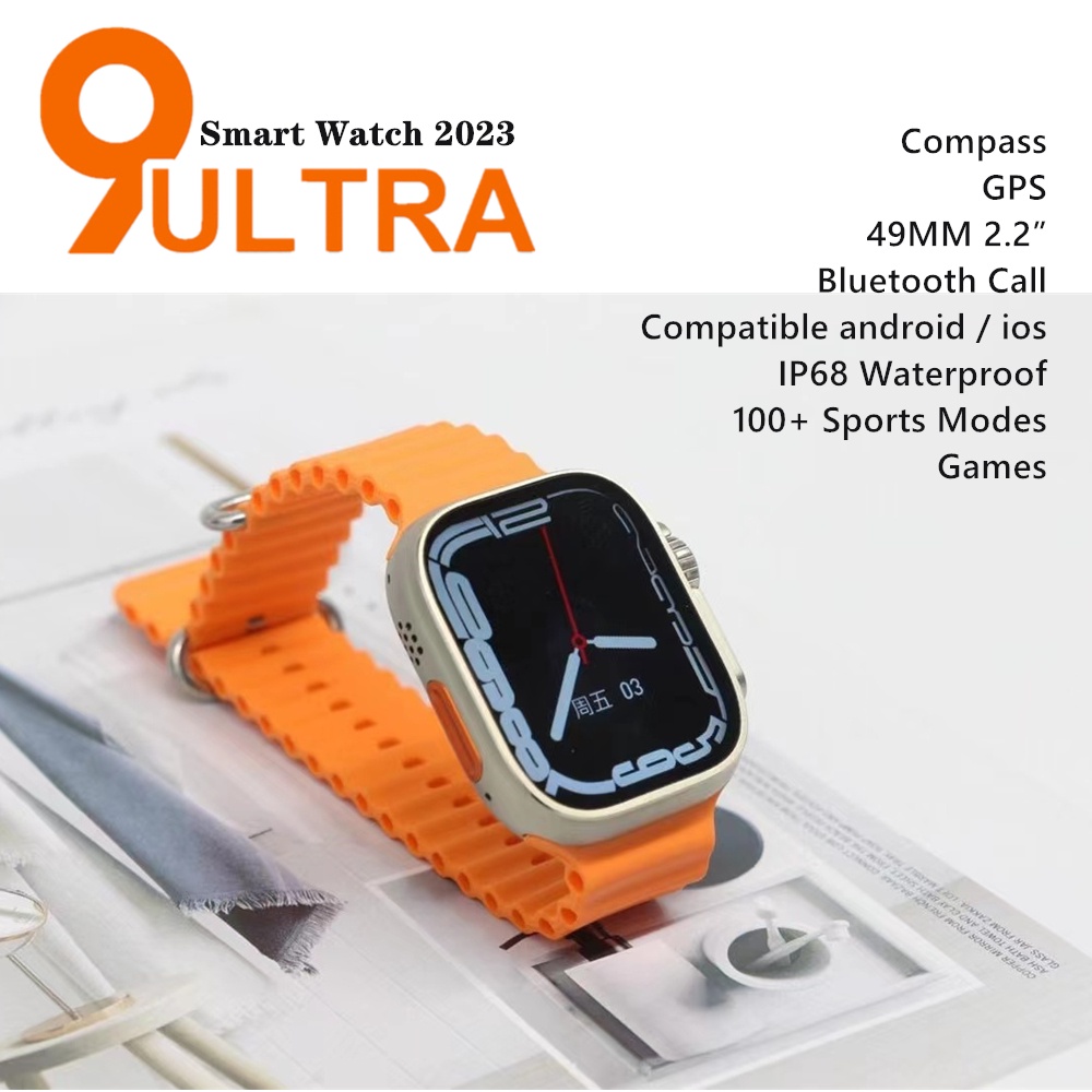 Microwear Ultra 9 Smart Watch 49MM 2.2”Screen Compass GPS Bluetooth ...
