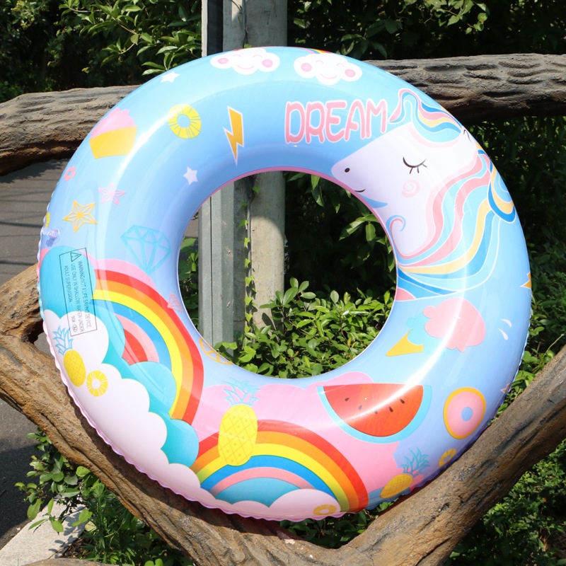Adult and Children Inflatable Rainbow Horse Inflatable Life Rings ...