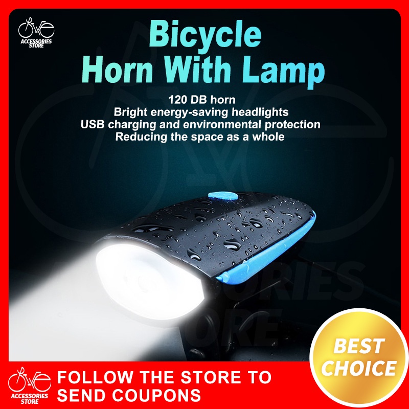 Bike Light With Horn Bike Front Light For Bike USB Rechargeable