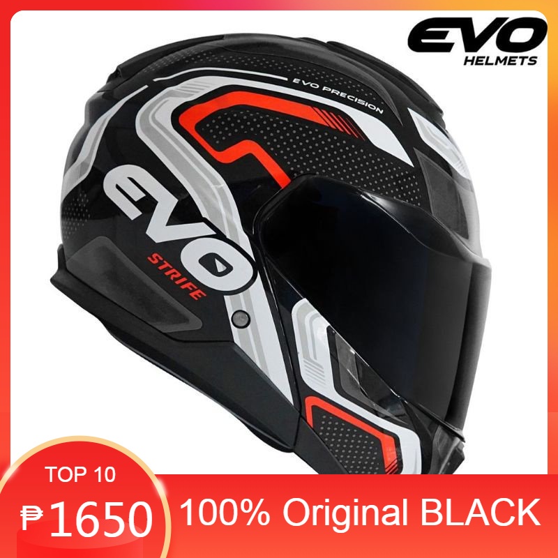 Best Helmet Brand Philippines EVO HELMET VXR 4000 Strife Modular Dual Visor ORANGE WHITE