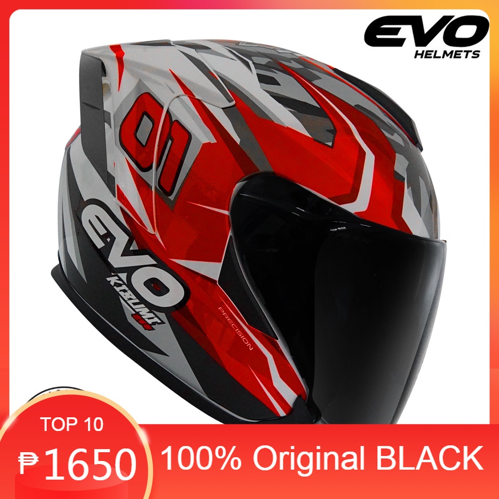 Evo Rx 5 Kizumi Half Face Dual Visor Helmet With Free Clear Lens Shopee Philippines 