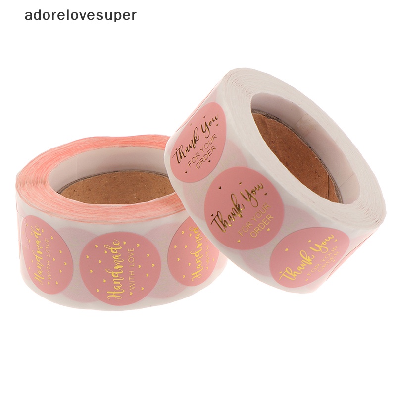AD1PH 500pcs Pink Thank You For Your Order Sticker Kraft Labels Sticker ...