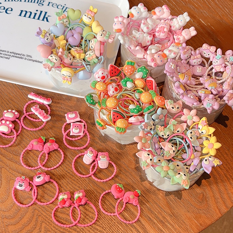Cartton Children's Hair Ties Scrunchies Ribbons Hair Rope Rubber Band