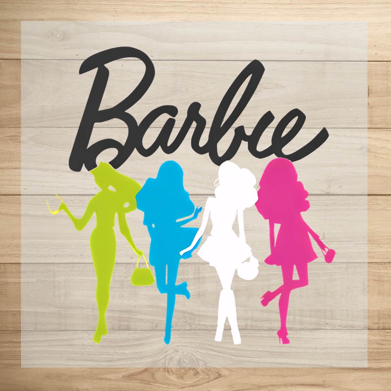 Barbie Logo Heat Transfer Sticker Cartoon Girls Clothes DIY