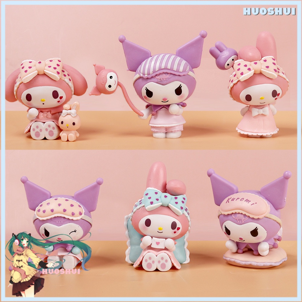 Sanrio Pajama Sweetheart Party Kuromi My Melody PVC Action Figure ...