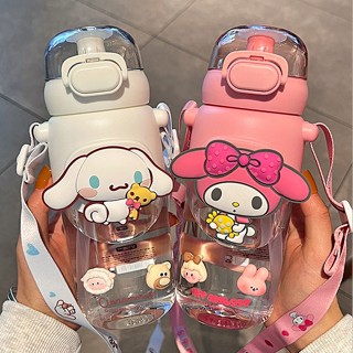 600ML Sanrio Straw Water Cup BPA Free Large Capacity Water Kettle Cute ...