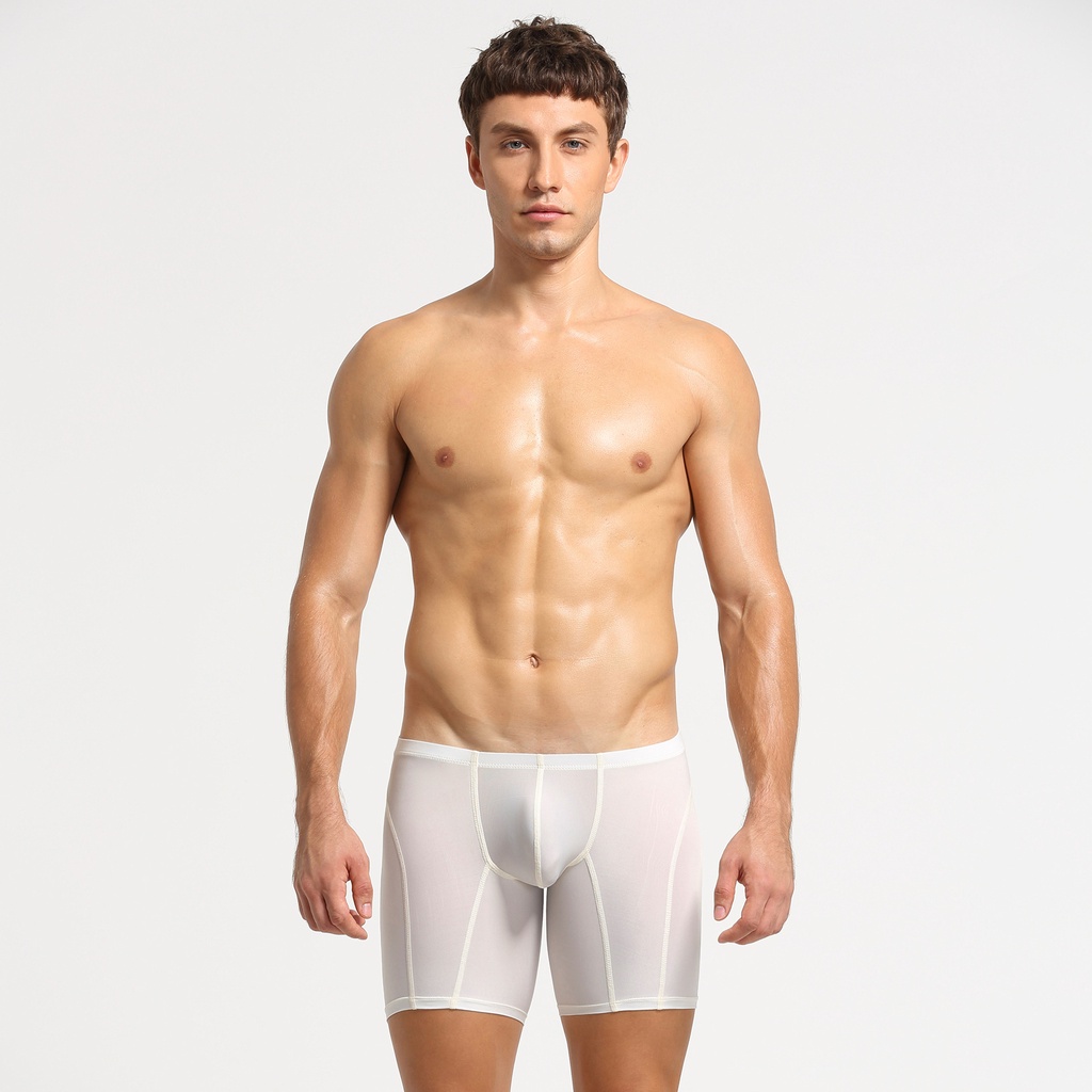 SEO BEAN Boxer Slip Uomo A Vita Bassa | Nylon Elasticizzato | Biancheria Intima Lunga | Taglie Asiatiche (L, 10202)