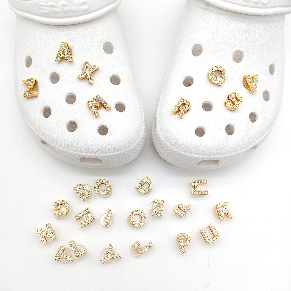 Fashion AZ Alphabet Jibbitz Charms for Croc Diamond Letter Jibits