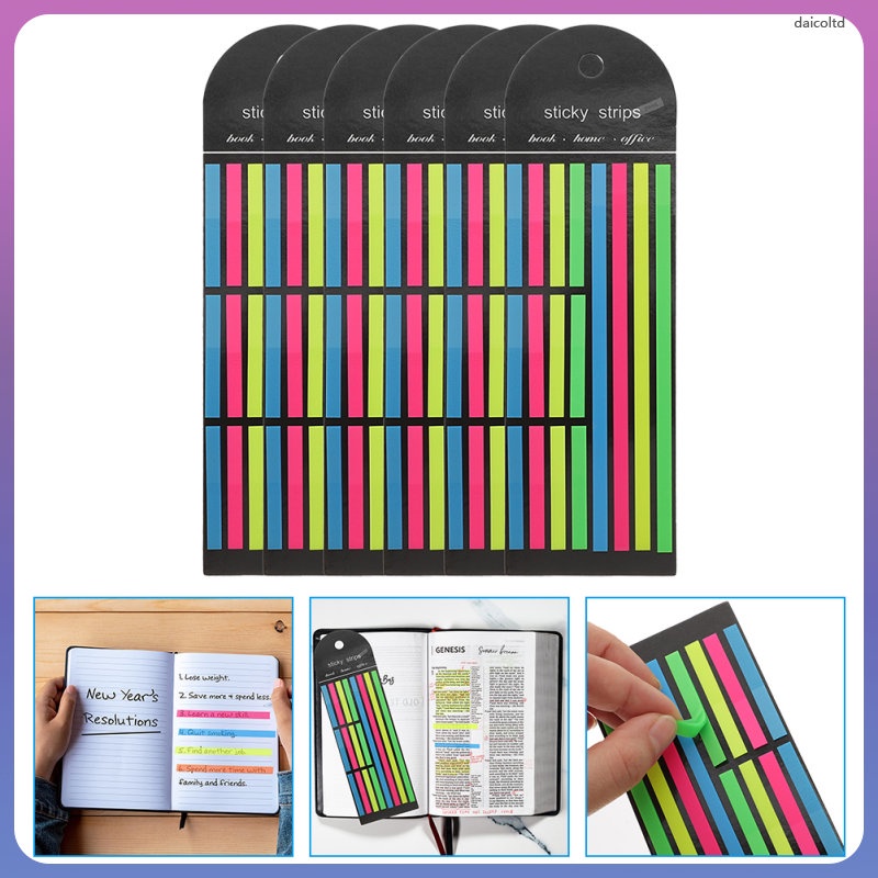 Book Annotation Tabs Fluorescent Index Stickers Highlighters for