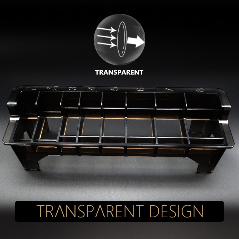 8 Grid Transparent Storage Box Universal Hair Cliper Limit Comb Rack ...