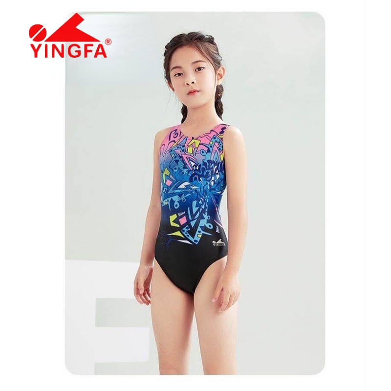 YINGFA Girl Swimwear Kids Racing Competitive Swimsuit Girls Training  Professional Swimming Suit Digital Printed Teenage Bathing Suits