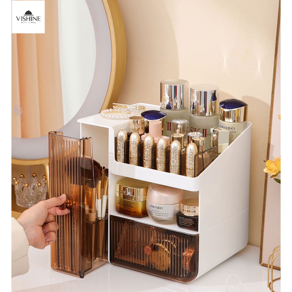 VSHINE Dustproof Waterproof Desktop Cosmetics Makeup Organizer Rack ...
