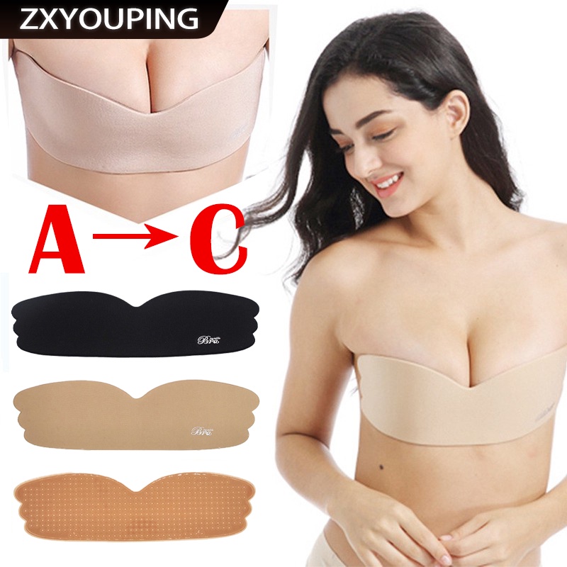Women Front Buckle Invisible Push Up Bra Strapless Lingerie Backless Brassiere e