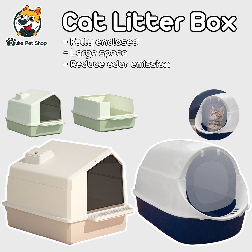 Cat Litter Box Anti Spill Enclosed Litter Box Open Deodorant Shopee