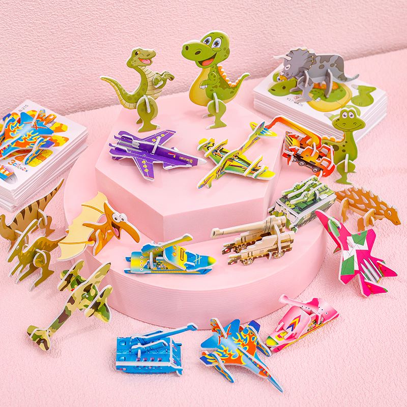 Dinosaur 3D Paper Puzzle For Kids Educational Montessori Toys Funny DIY ...