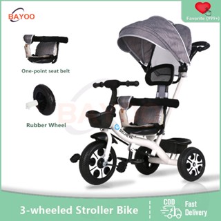 Tricycle stroller cheap with rubber wheels