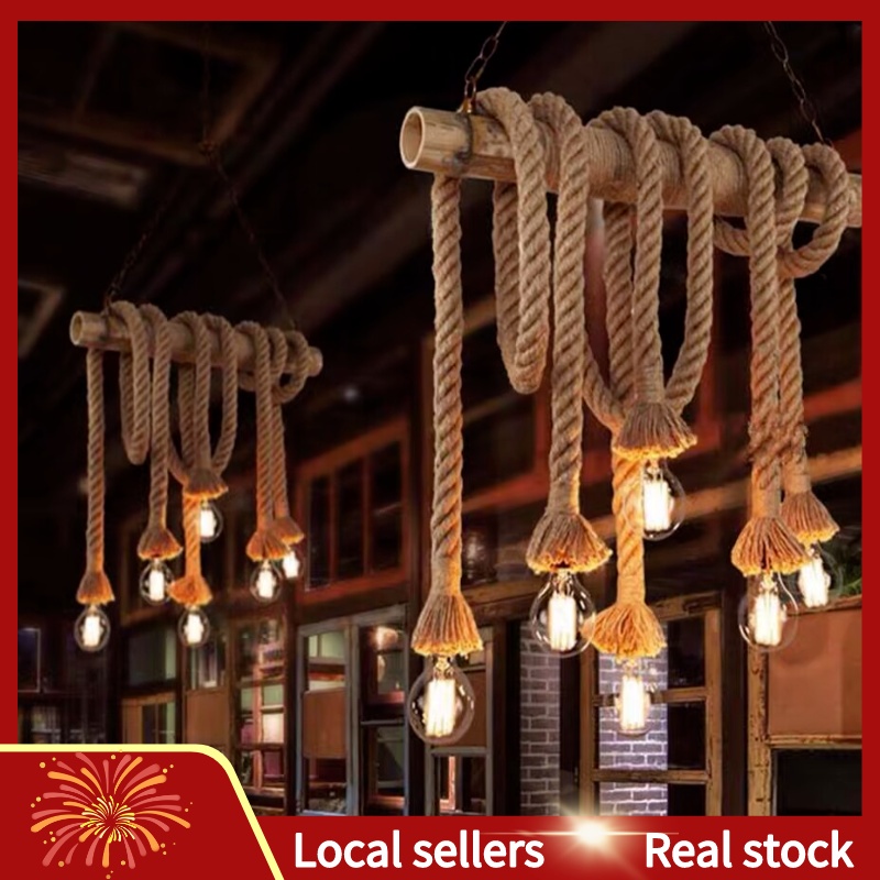 Socket E27 100cm Rope Ceiling Light Retro Pendant Light Rope Lamp ...