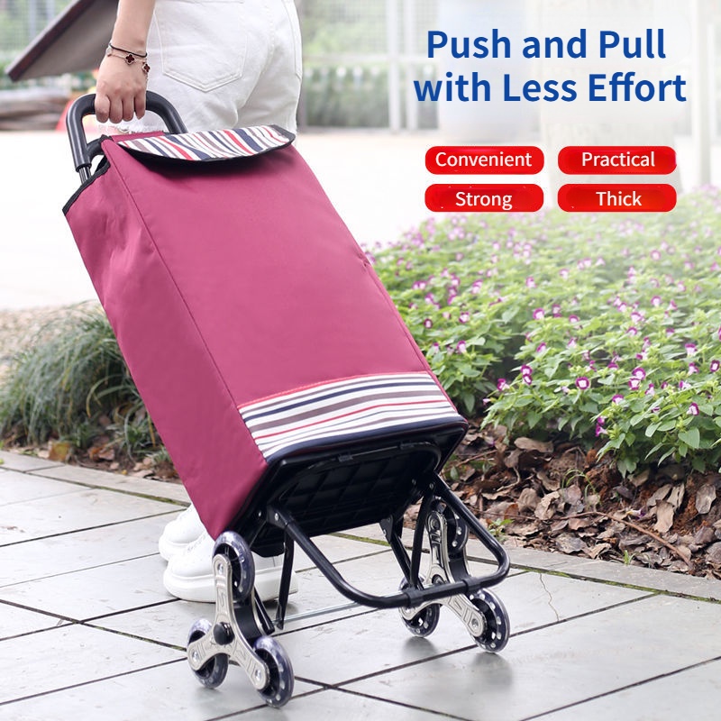Shopping Cart Climb Stairs Grocery Foldable Trolley 8 Wheels Grocery
