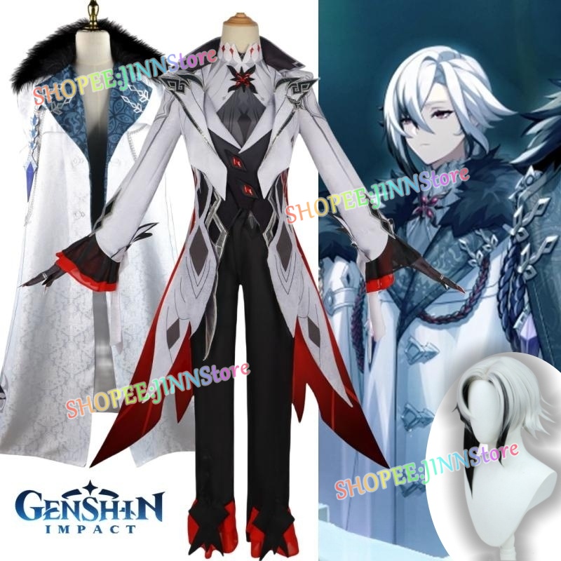 Jn Game Genshin Impact The Knave Arlecchino Cosplay Costume Cloakwigglovesearringscoat