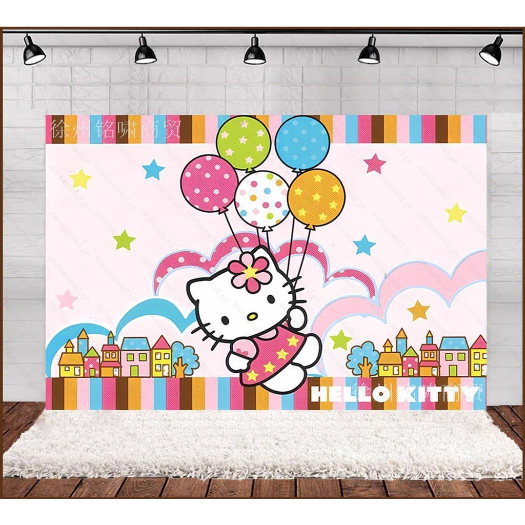 Kira Sanrio Hello Kitty Birthday theme backdrop banner party decoration ...