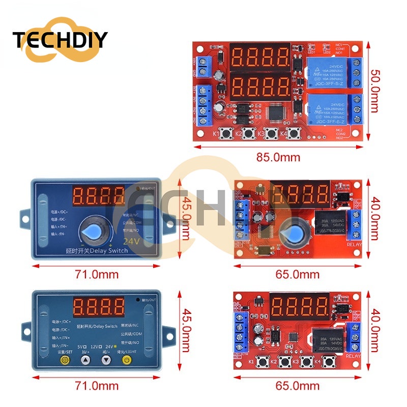 DC 5V 12V 24V 10A Adjustable Time Delay Relay Module 32 Modes LED ...