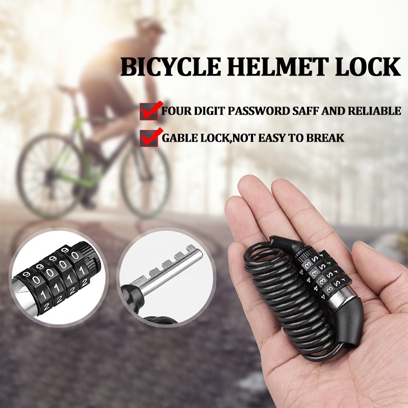 Helmet Lock for Bike Motorcycle Portable Password Lock Helmet Padlock