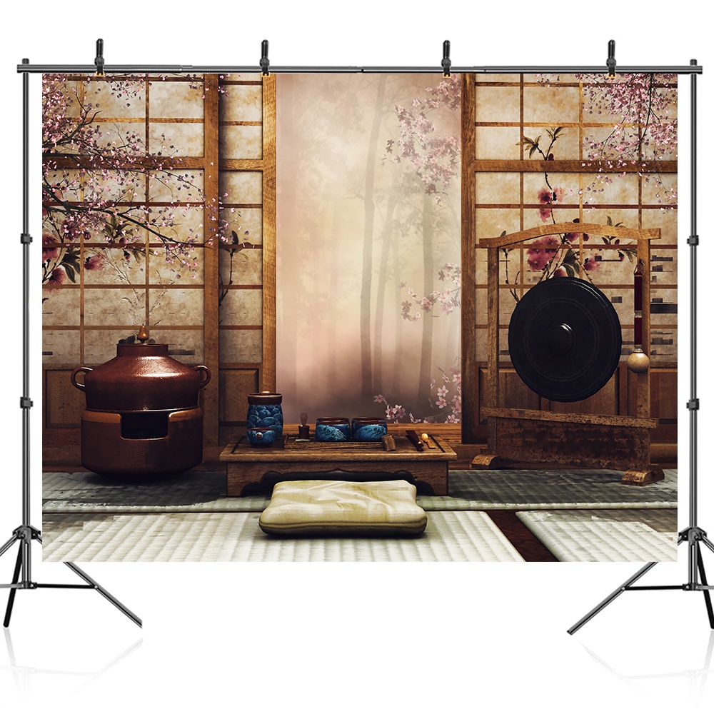 Photography Backdrop Sliding Doors Beautiful Scenery Garden Kid Baby ...