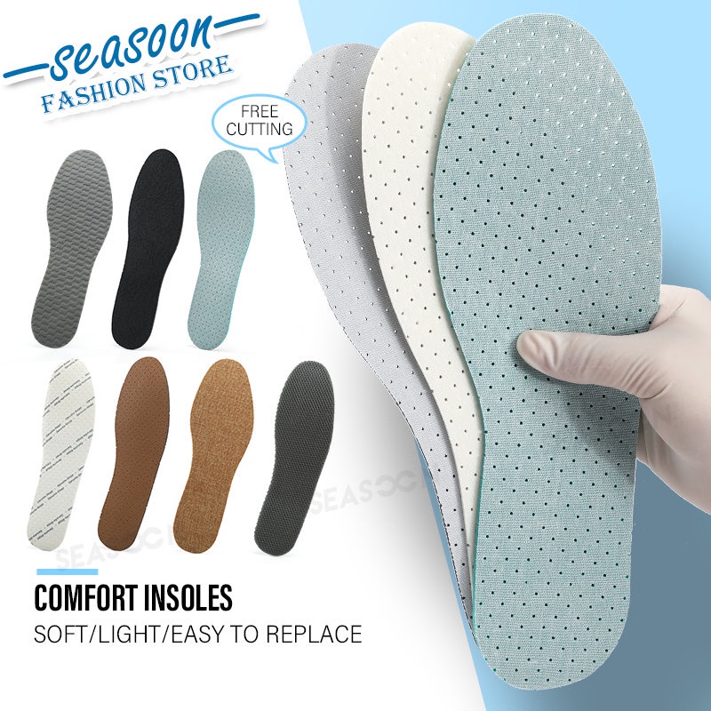 Replaceable Latex Shoe Insoles Soft Breathable Free Cut Unisex Adult ...