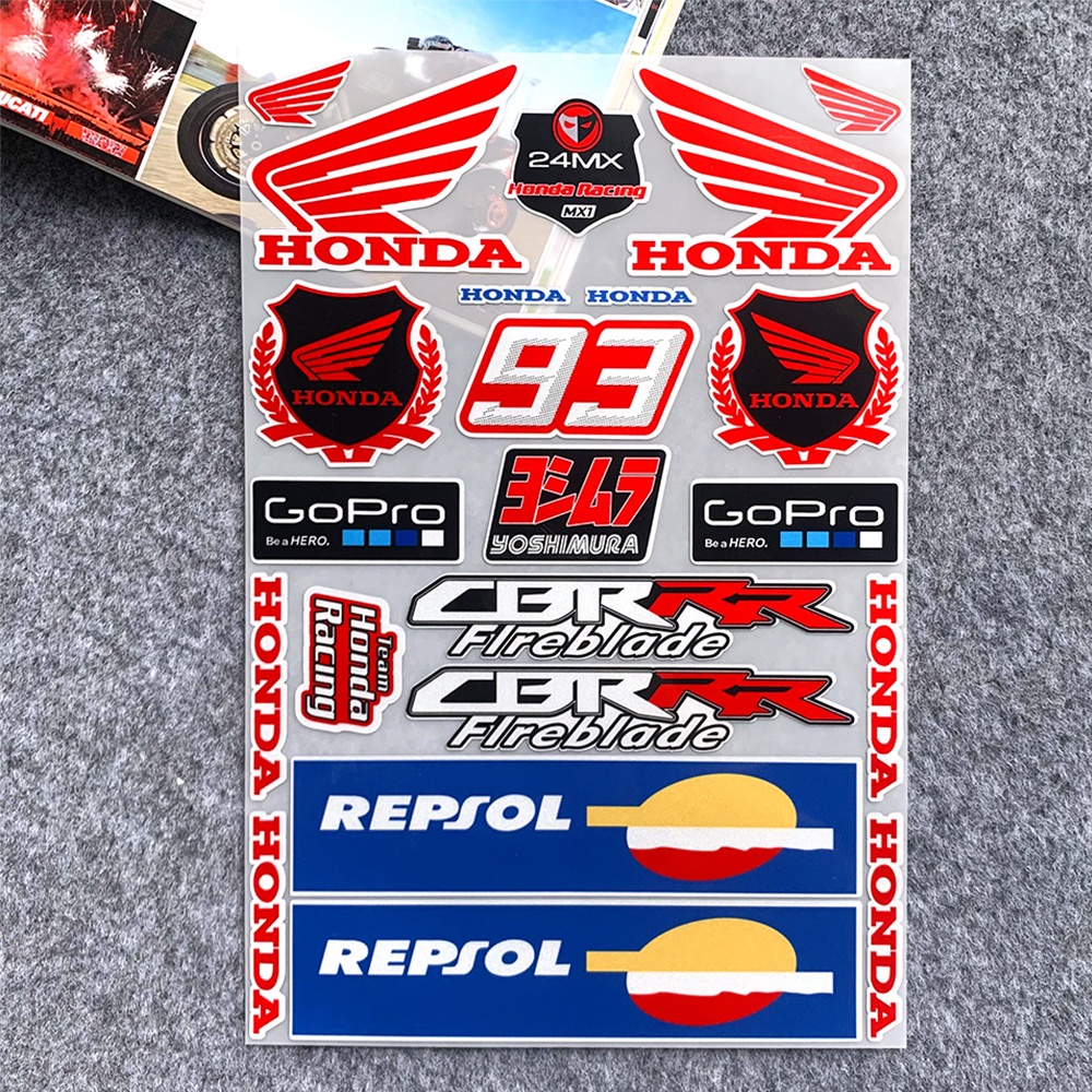 Honda HRC Repsol CBR RR Reflective Sticker Motorcycle Helmet Fuel Tank ...