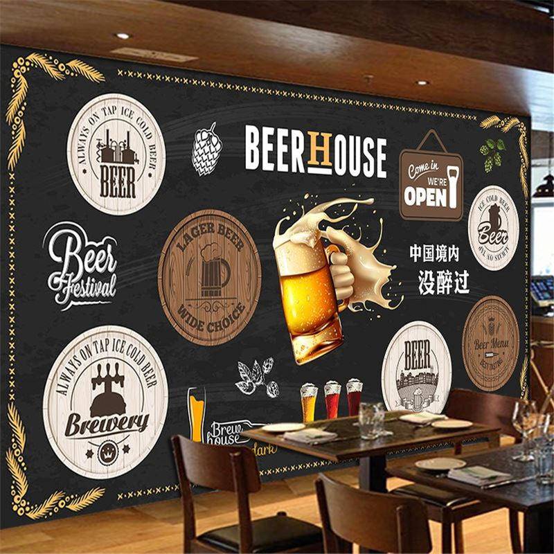 Custom Wall paper beer house bar music restaurant barbecue shop ...