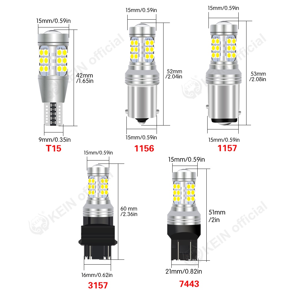 KEIN 2PCS 3Flash Strobe 3 Time T20 Reverse Light 1156 T20 7440 T15 W16W ...