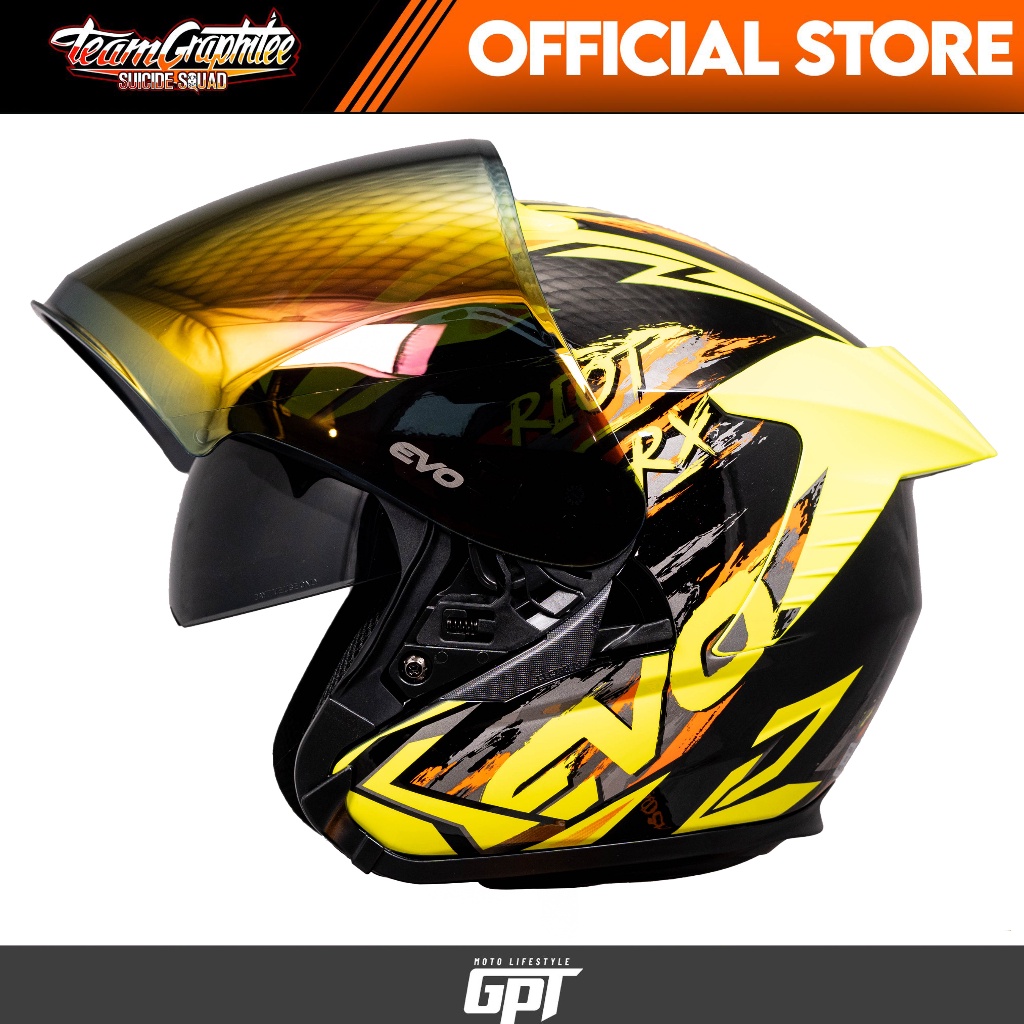 EVO HELMET RX5 RIOT RX HALF FACE DUAL VISOR w/ free clear lens | Shopee ...