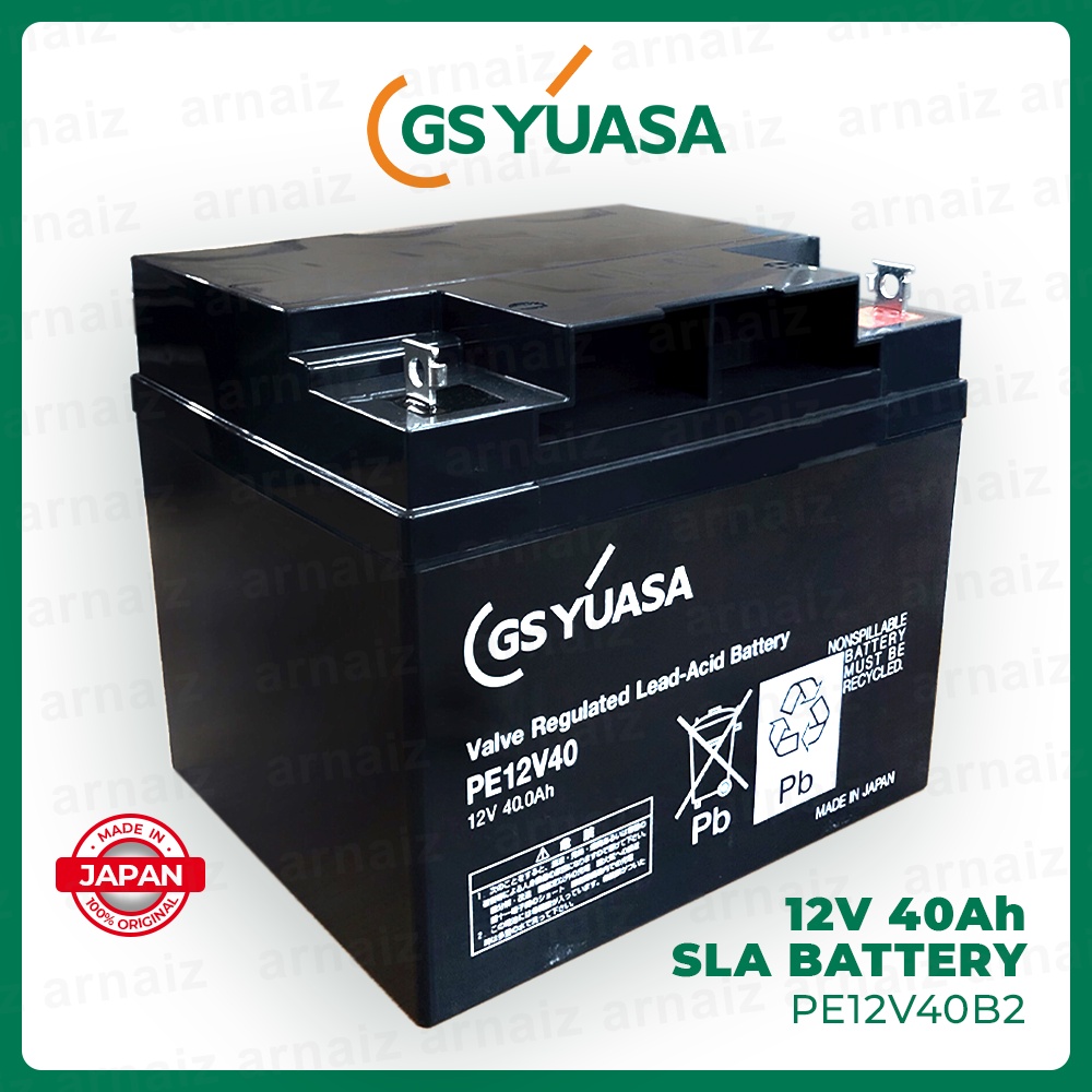 GS Yuasa 12V 40Ah SLA Rechargeable Battery PE12V40B2 Valve Regulated