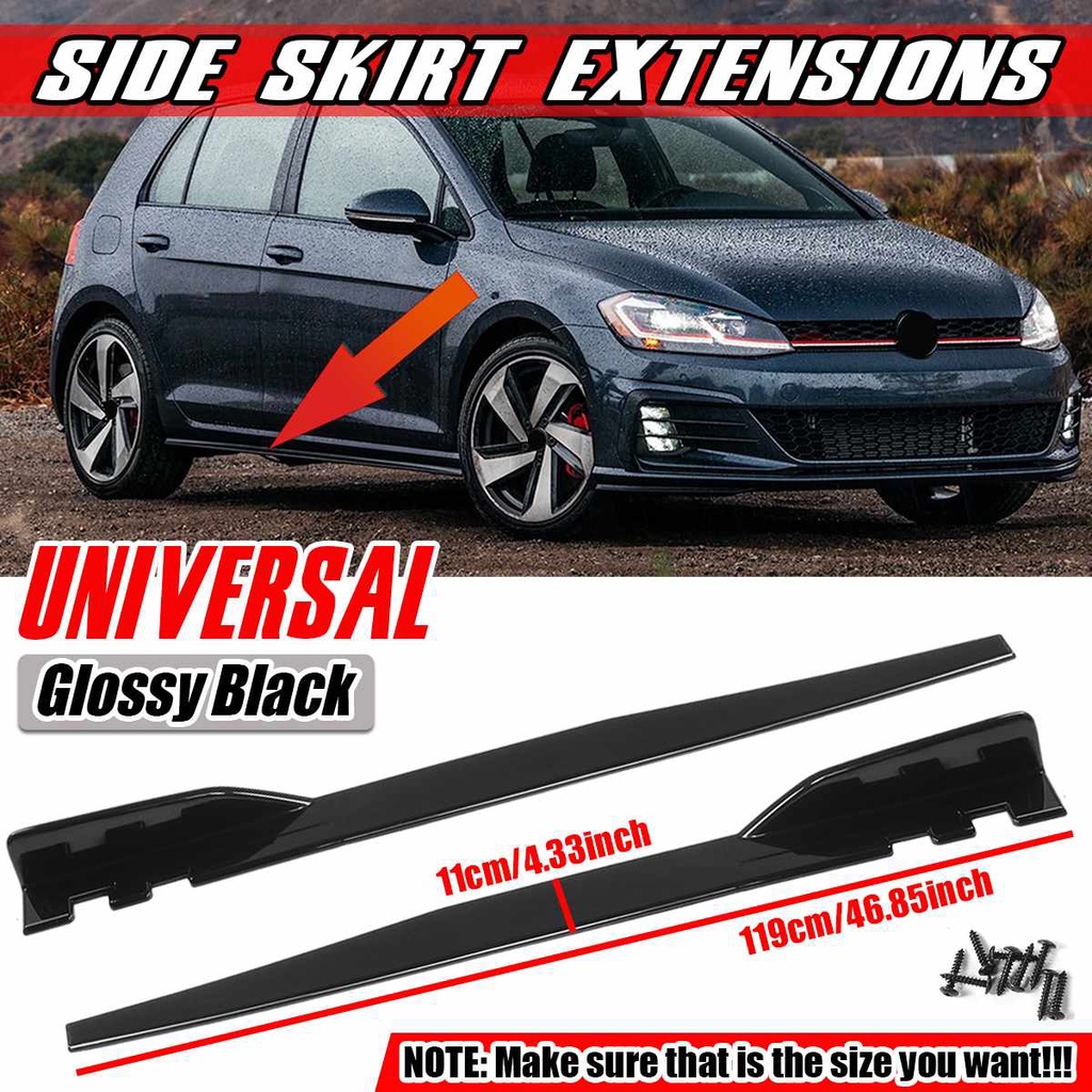 Black/Carbon Fiber Look Car Side Skirt Extension For VW For Golf MK5