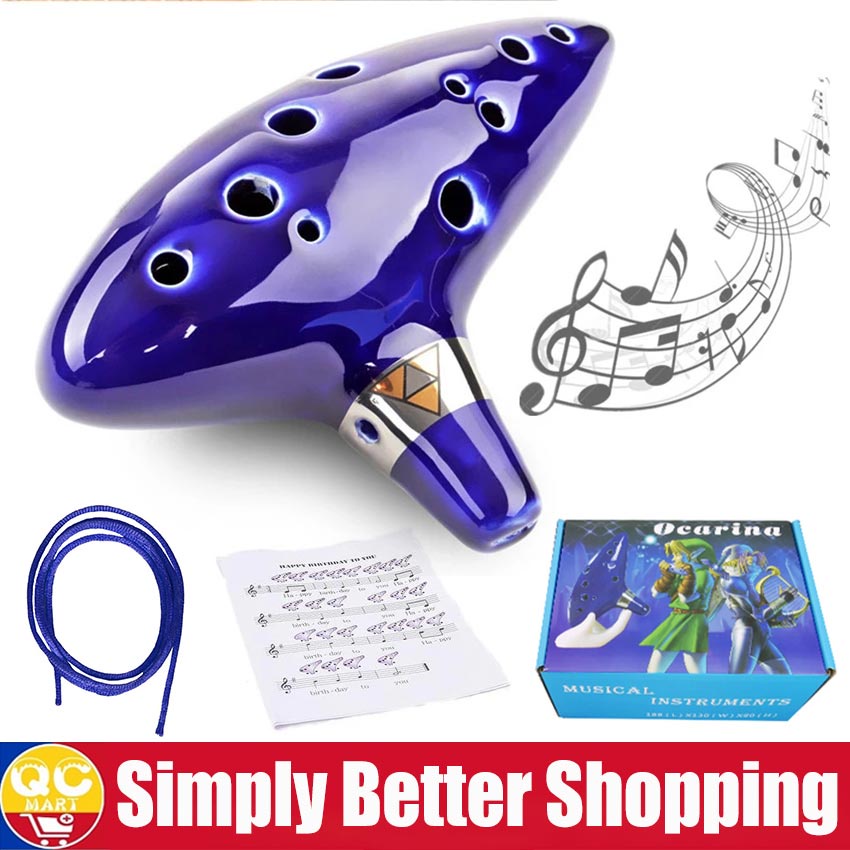 12 Hole Alto Tone C Key Ocarina Flute Ceramic Legend of Ocarina Musical Instrument For Beginner