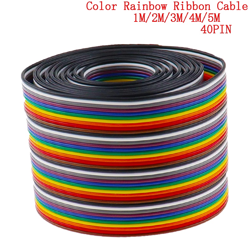 Colorful 1.27mm Spacing Pitch Cable 40P Flat Rainbow Ribbon Cable Wire ...