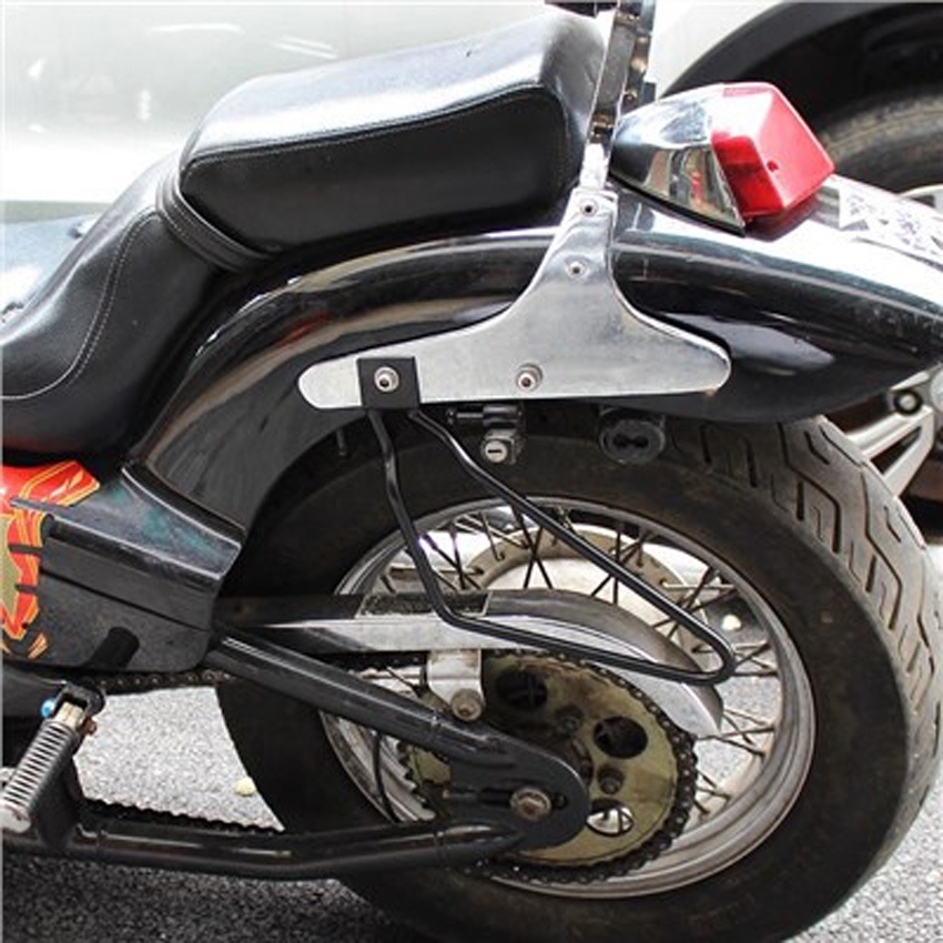 Universal Motorcycle Saddle Bag Bracket Side box bracket Harley Honda ...