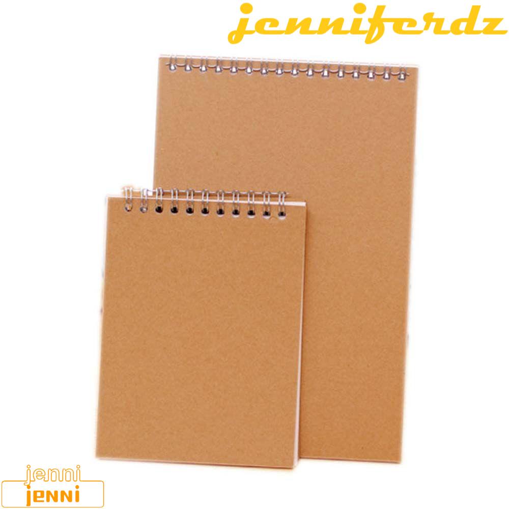 JENNIFERDZ Students Notebook Khaki Notepad Sketchbook Spiral Coil
