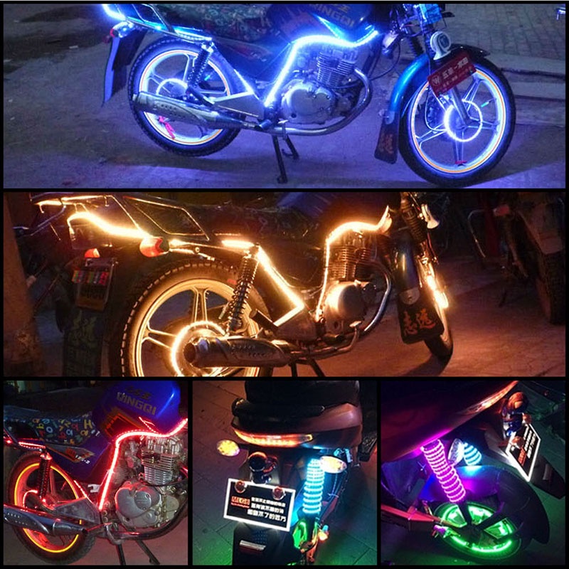 1pcs Motorcycle LED DRL Daytime Running Lights Tail Light Strip Soft ...