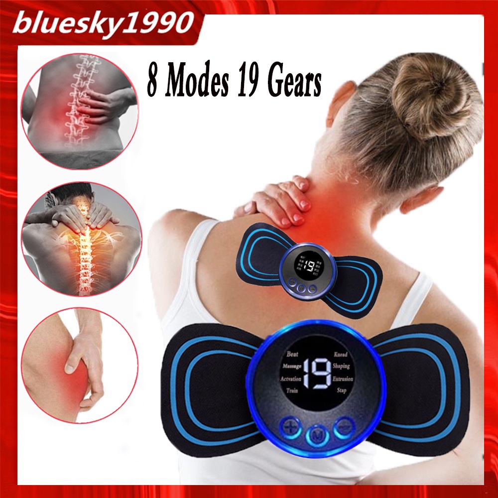 EMS Portable Mini Neck Cervical Massager Home Electric Meridian Pulse ...