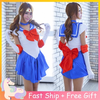 Adults Kids Cosplay Anime Sailor Moon Costume Tsukino Usagi Dress