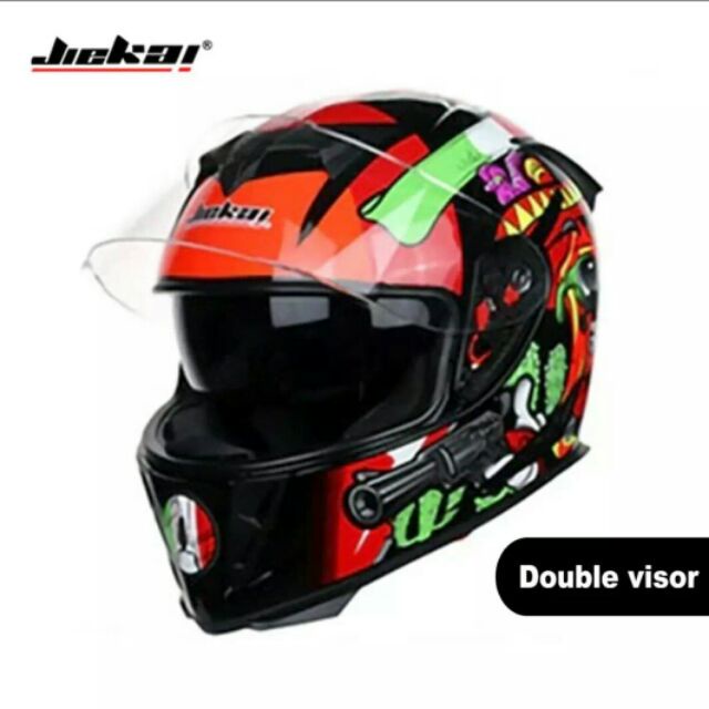 Jekai full face Motorcycle Helmet Washable lining with dual lens Shopee Philippines